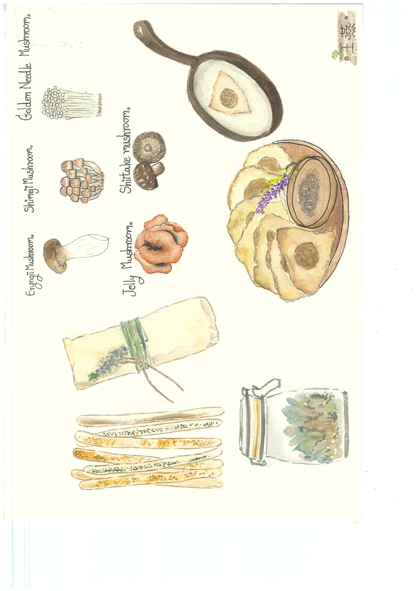 兩位太太的香料餐桌插畫